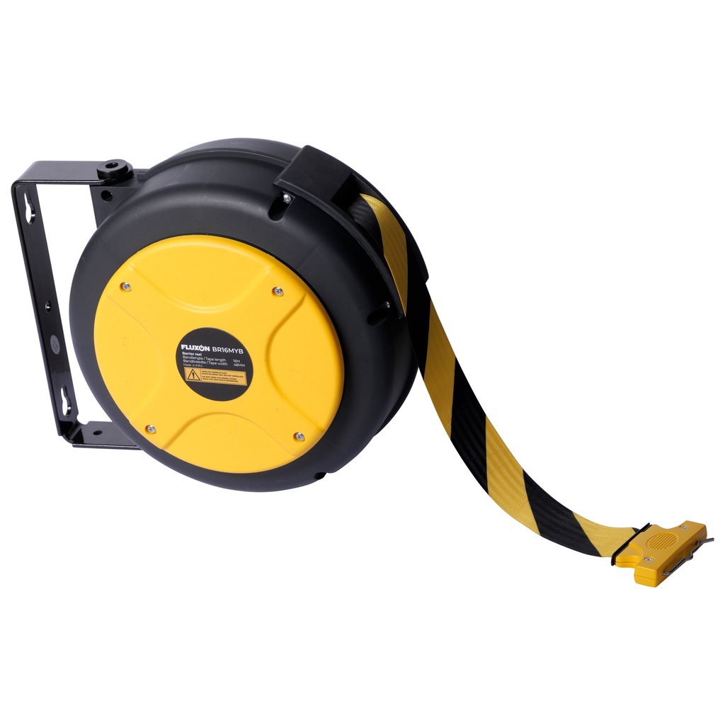 Fluxon retractable safety barrier reel 16m yellow/black (2)