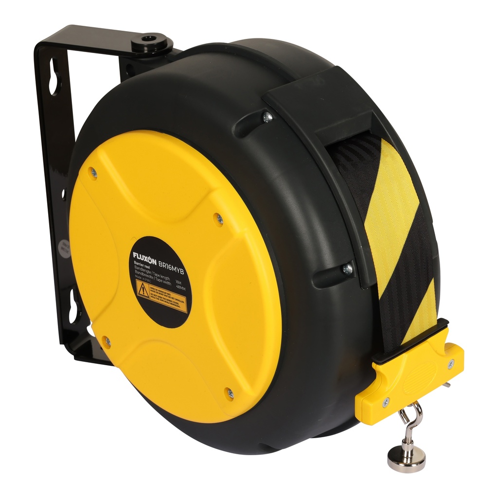 Fluxon retractable safety barrier reel 16m yellow/black (4)