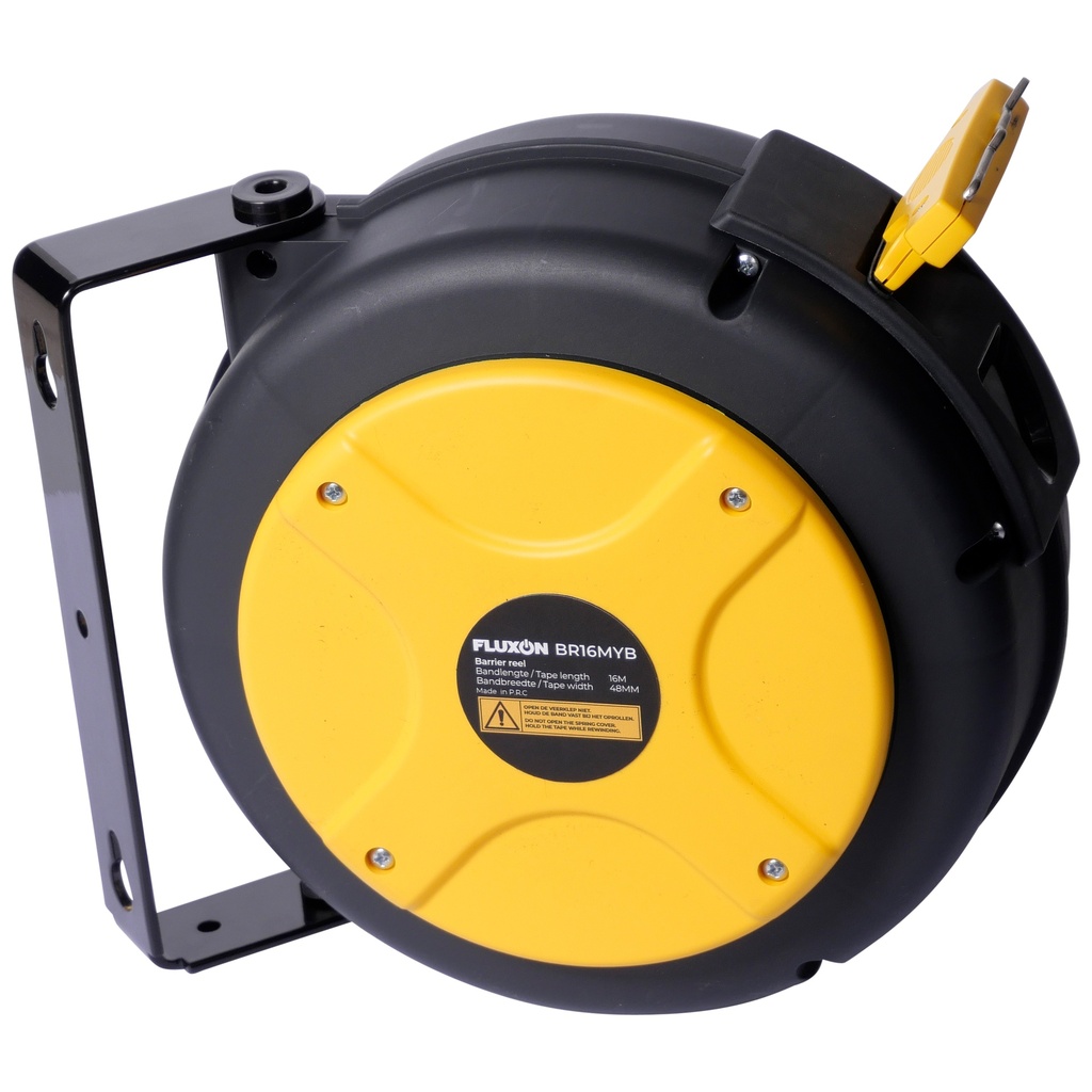 Fluxon retractable safety barrier reel 16m yellow/black (5)