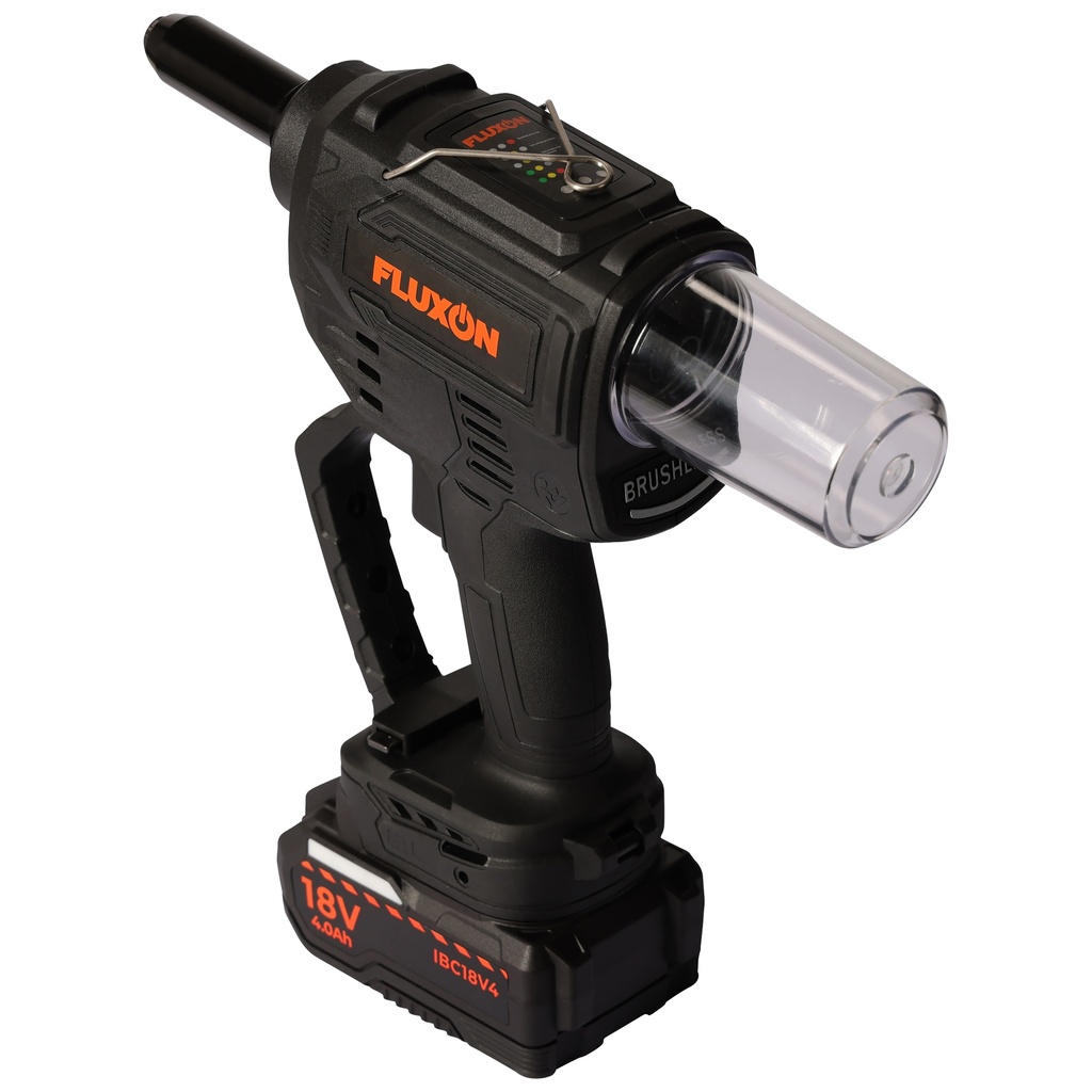 Fluxon cordless rivet gun incl. 4 Ah battery and charger (4)