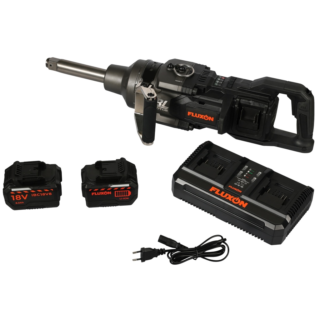 Fluxon cordless impact wrench 1” 4000 Nm incl. 2x 8 Ah batteries and dual charger (5)